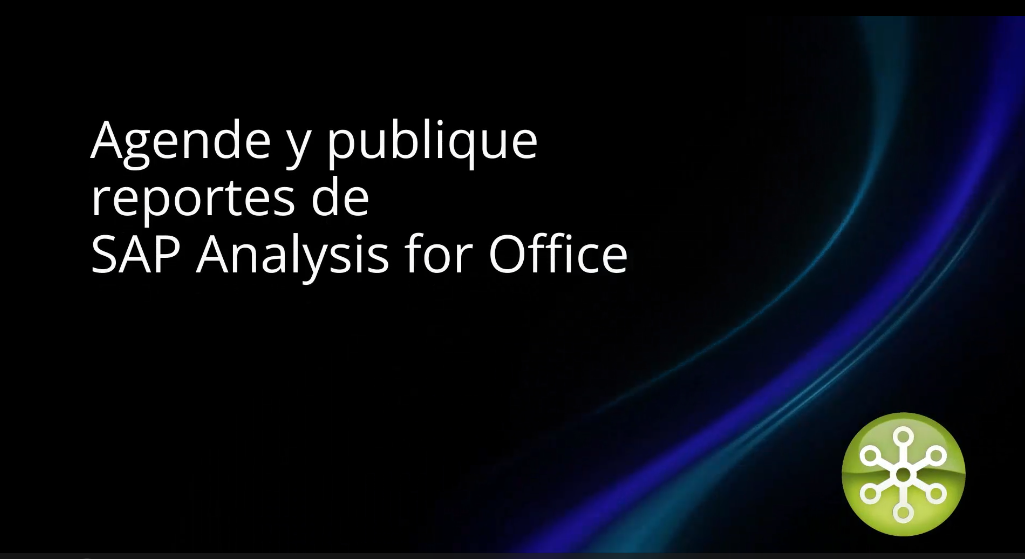 Agende y publique reportes de SAP Analysis for Office con APOS Publisher for Cloud